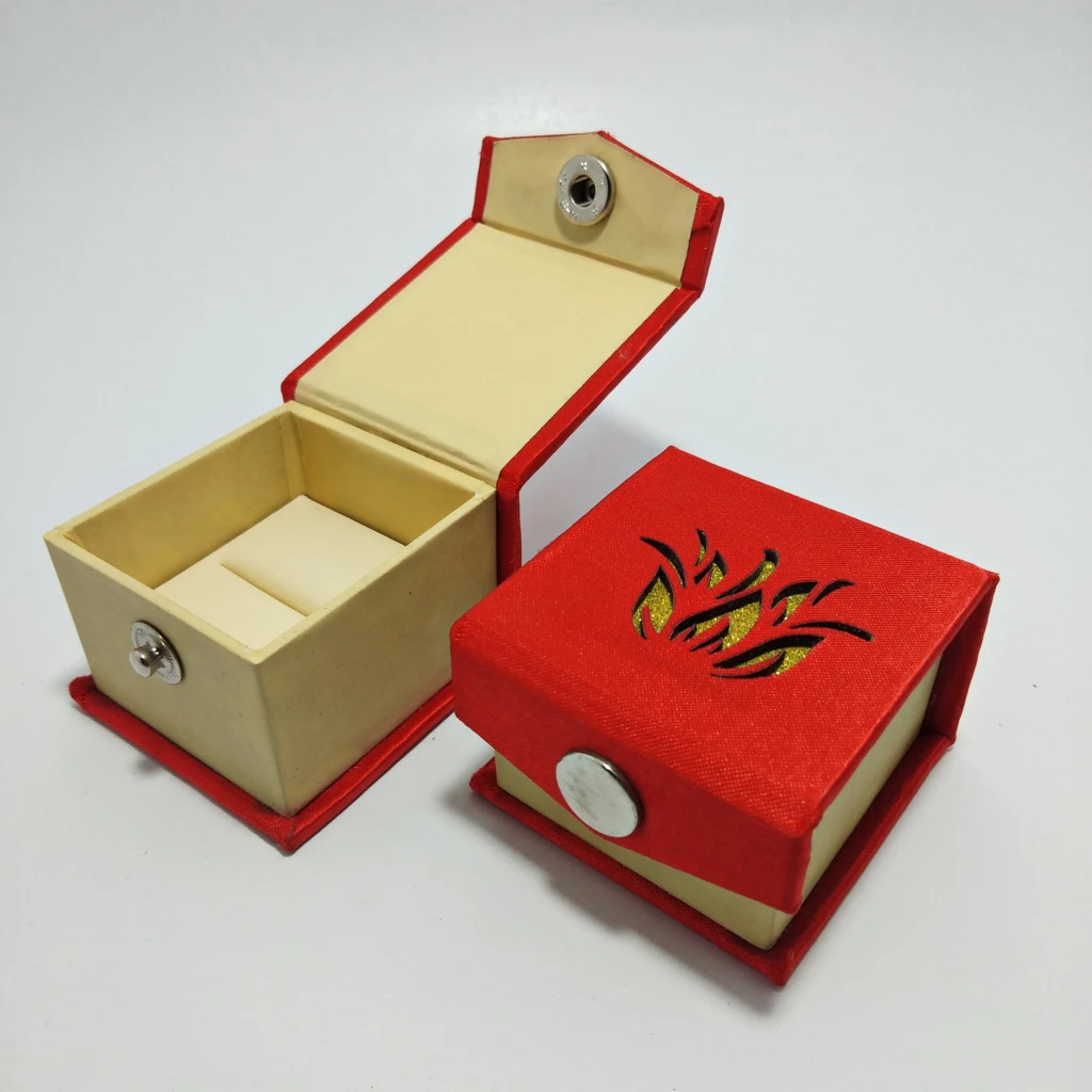 orange satin laser finish ring box 