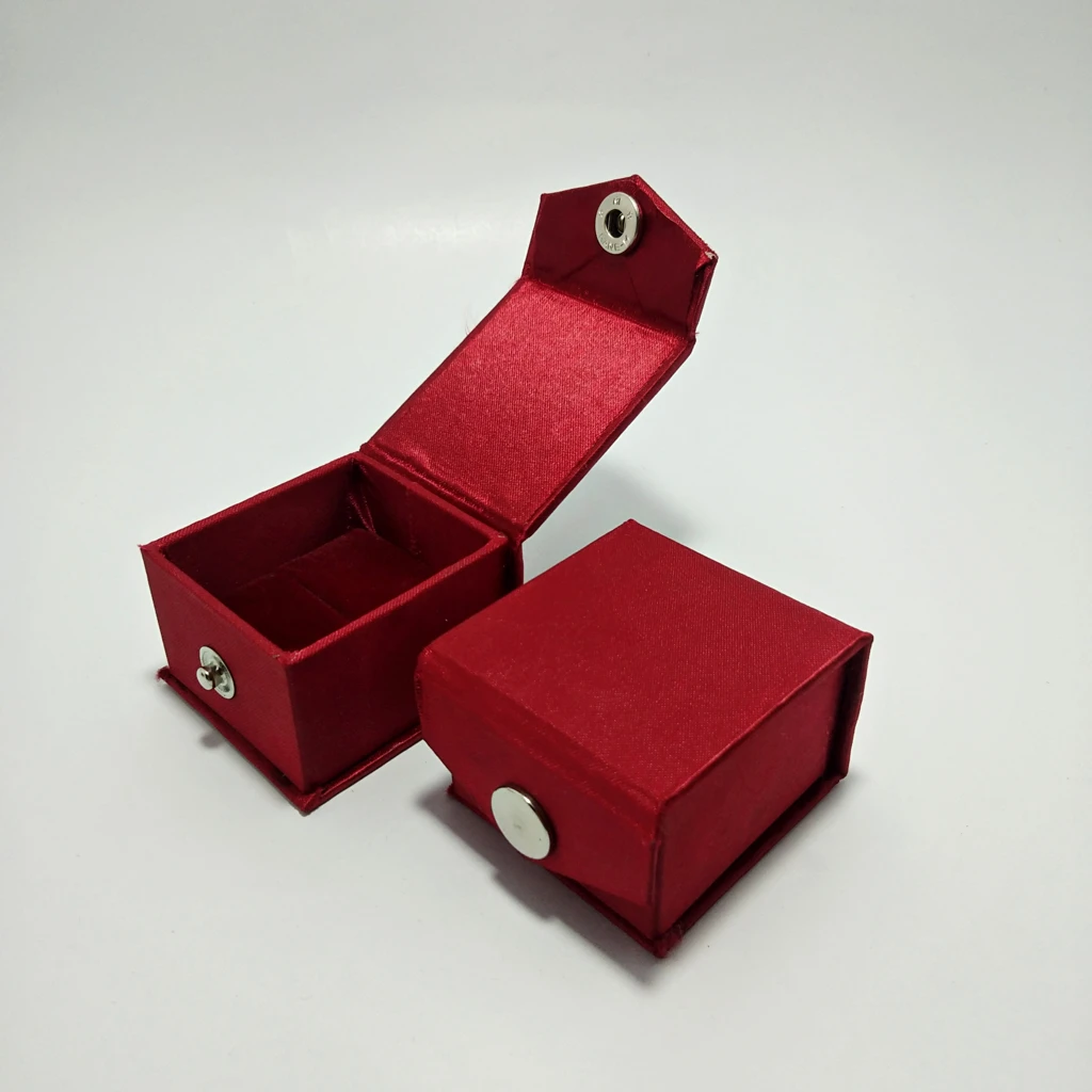 premium red satin velvet ring box 