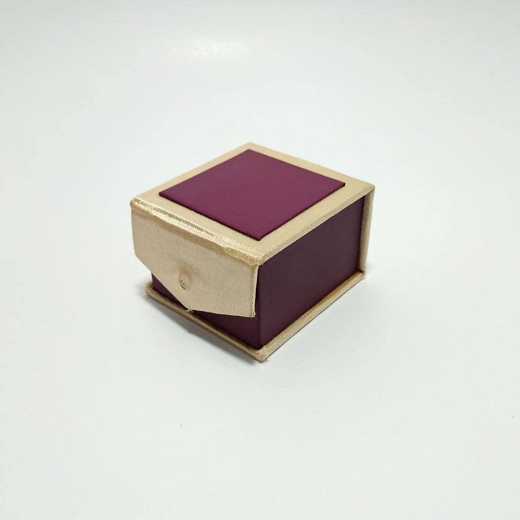 BI color purple satin ring box 