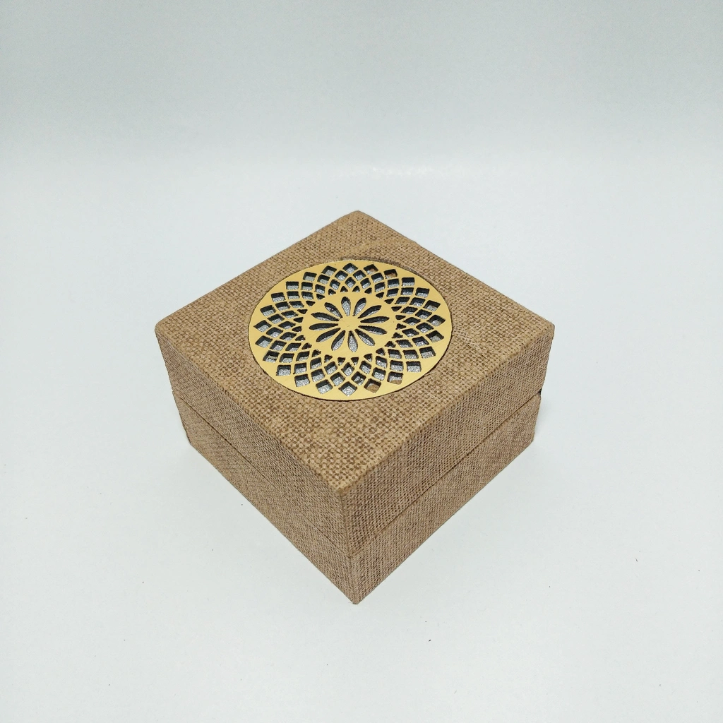 jewelry box jute acrylic led black ring