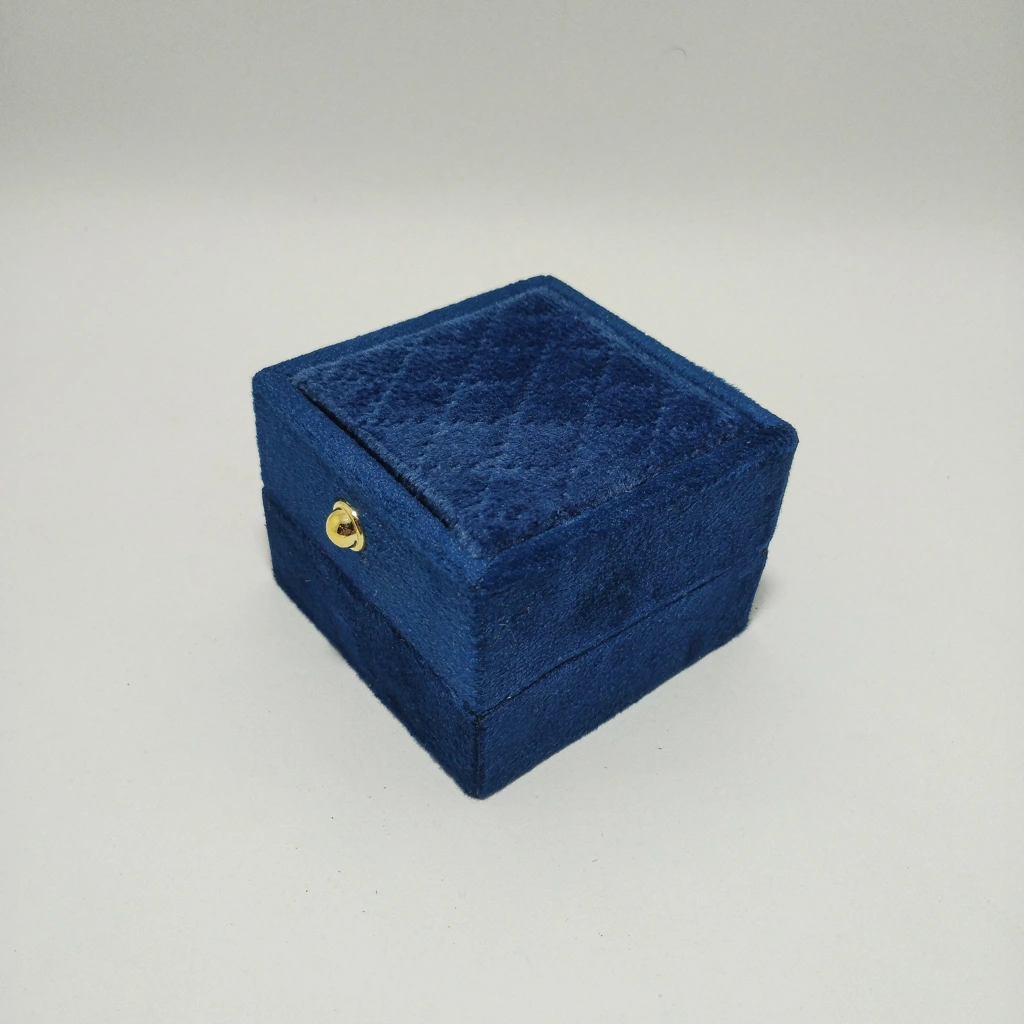 jewelry box premium blue velvet led ring