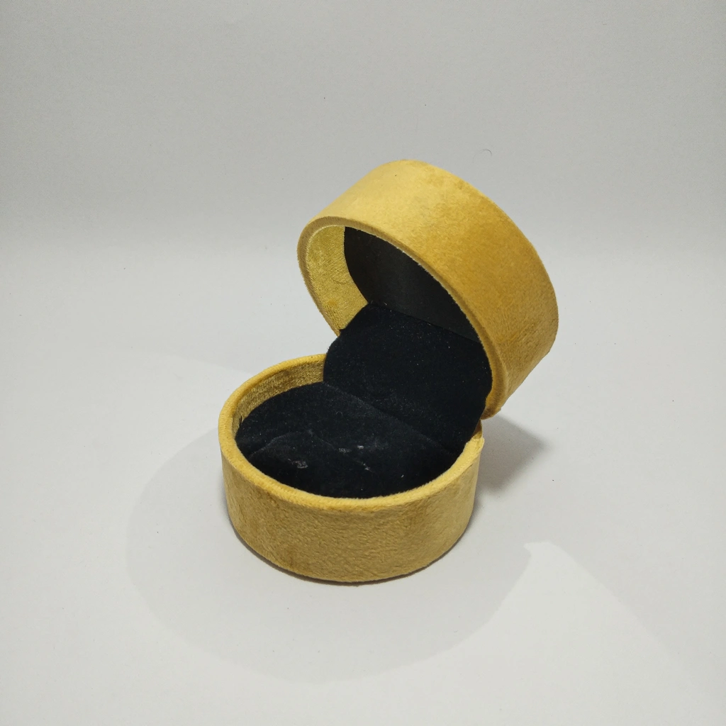 jewelry box cylinder acrylic laser yellow ring