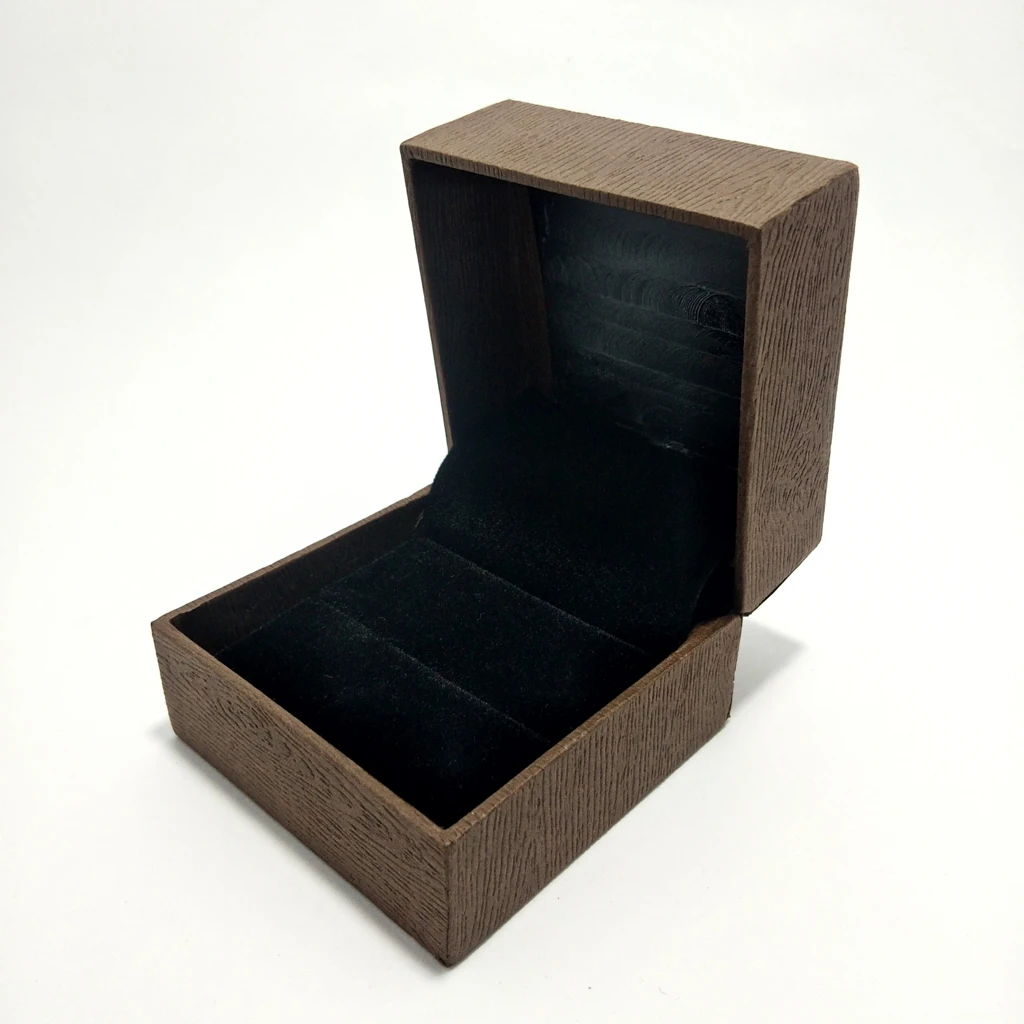 wooden laser black velvet ring