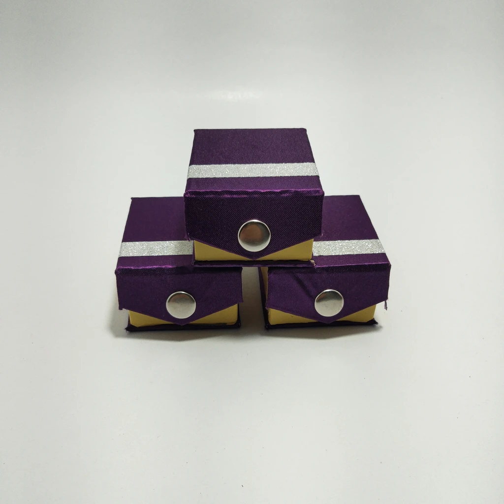violet satin silver strip ring