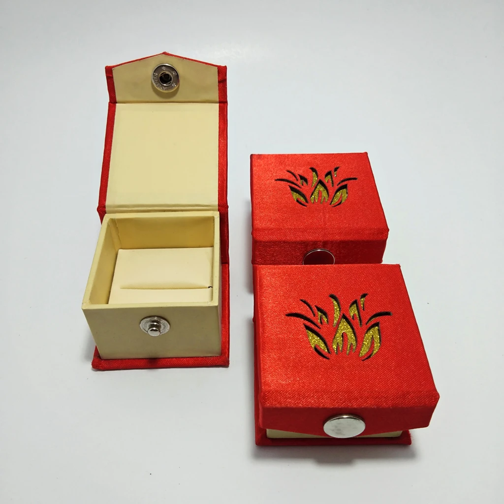 jewelry box orange satin laser finish ring