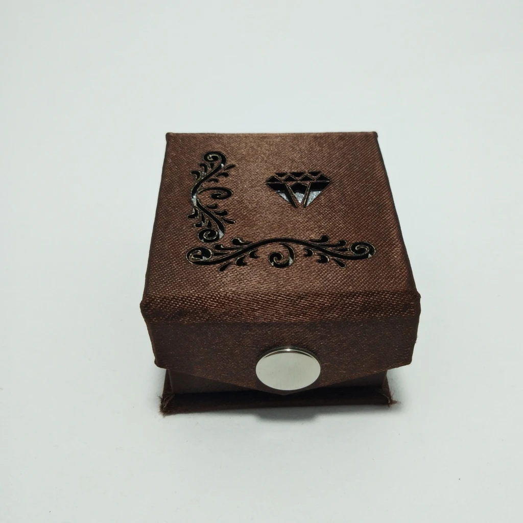 jewellery box brown laser single button ring