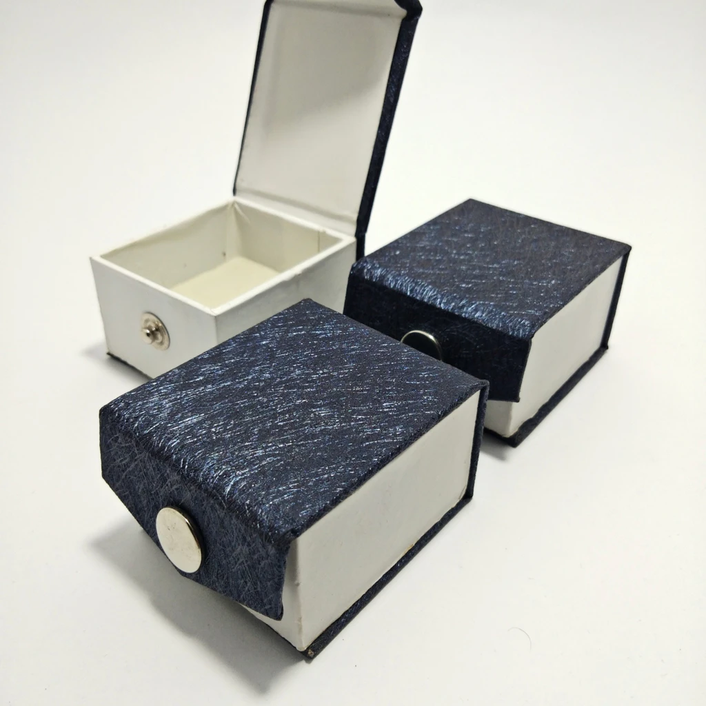 jewelry box blue cut paper rexin ring