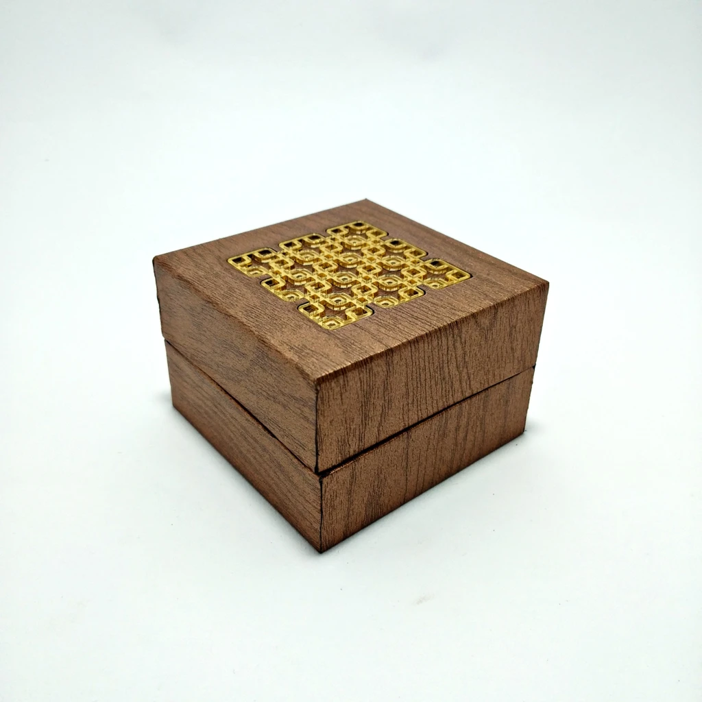 led laser wooden finish ring