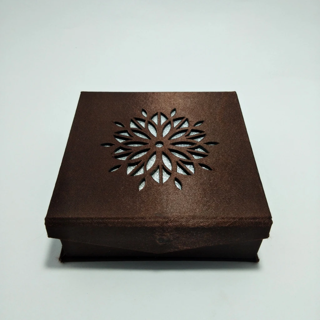 brown satin laser cut bangles box 