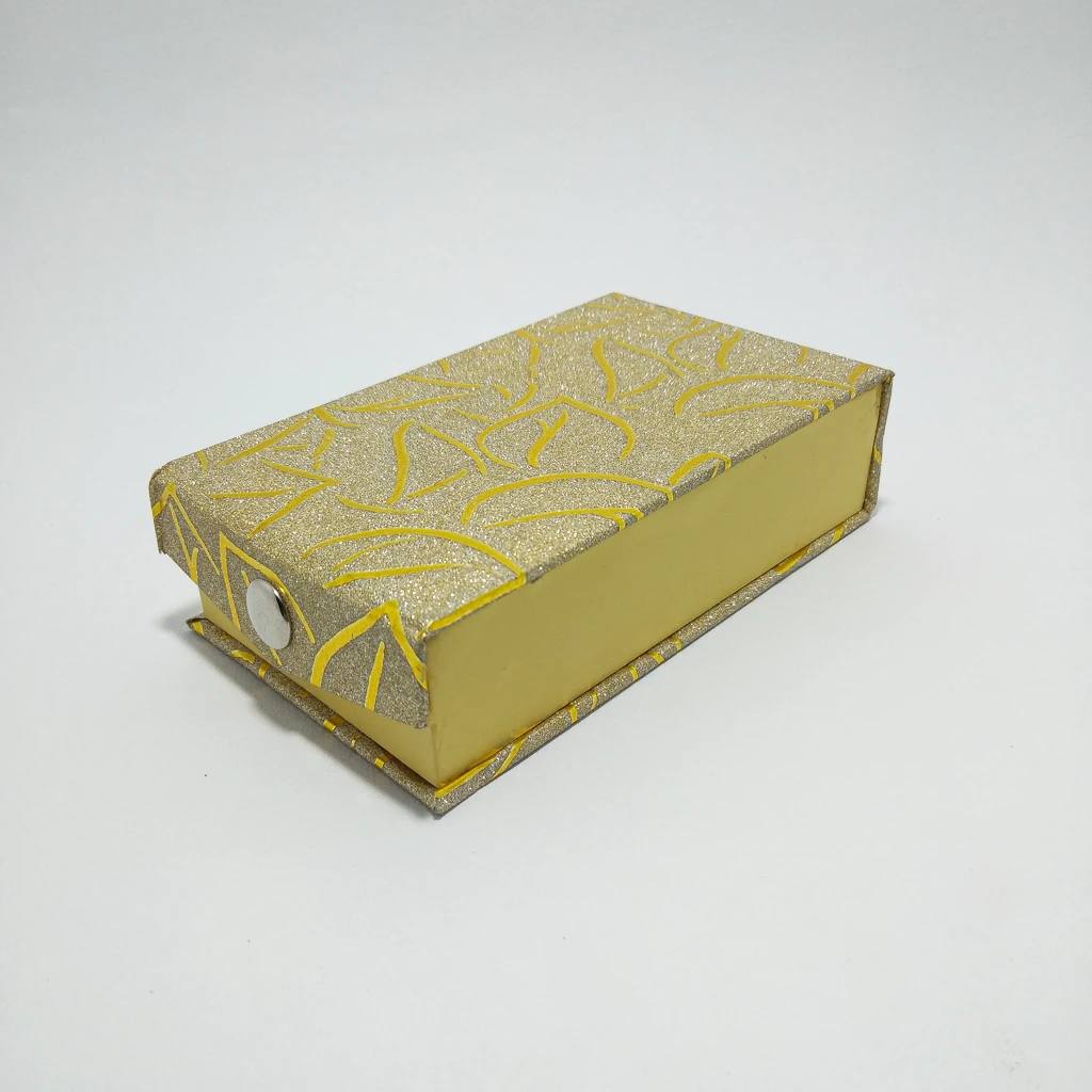 golden flower paper long earring box 