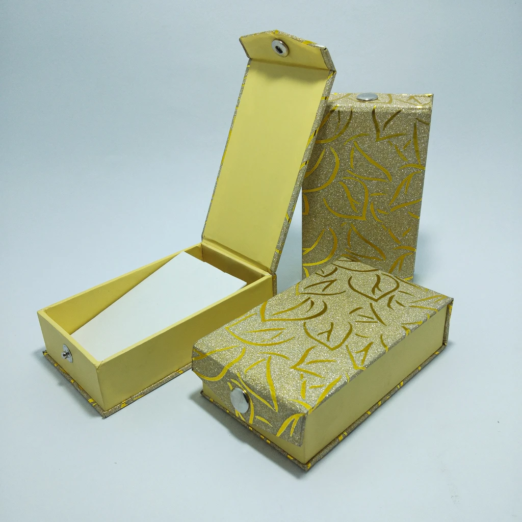 jewelry box golden flower paper long earring
