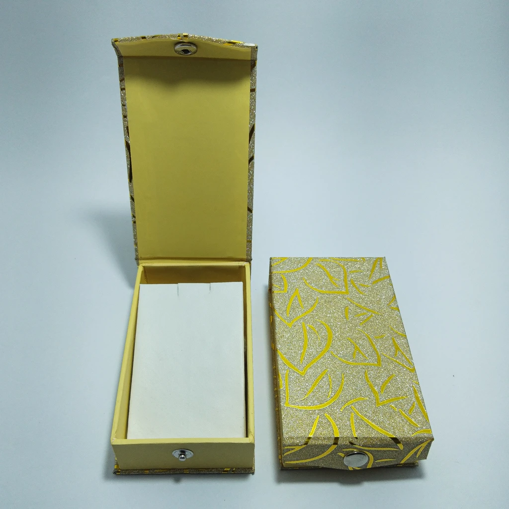 jewellery box golden flower paper long earring