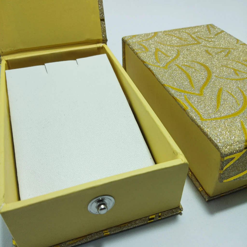 golden flower paper long earring