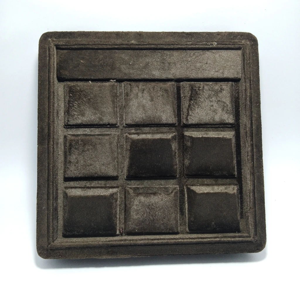 jewellery box premium brown velvet 9 tops stock