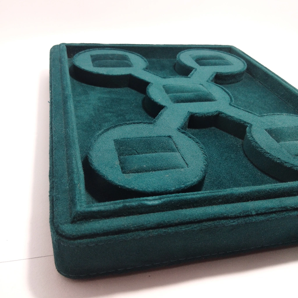 cyan sweat velvet ring stock display box 