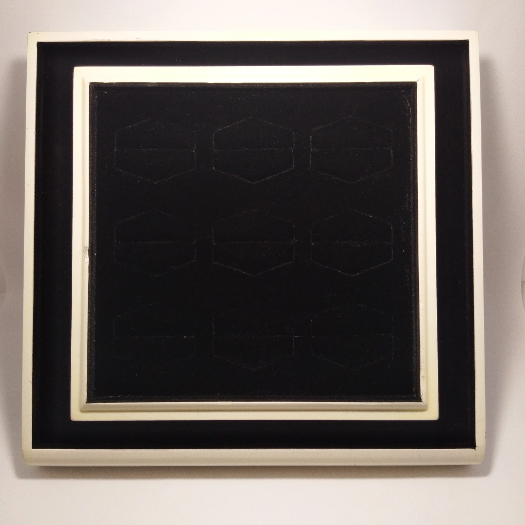 two level wooden velvet ring display