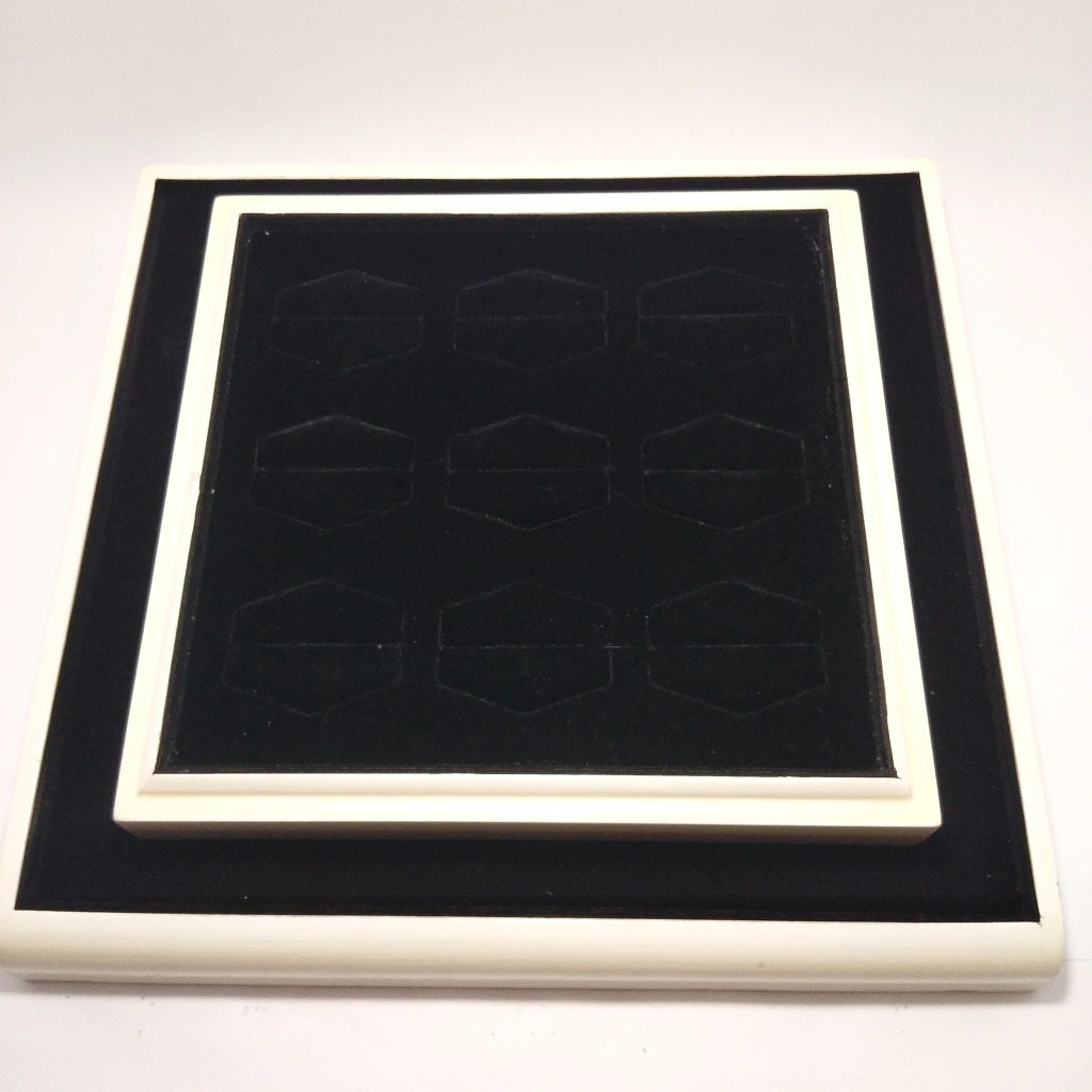 jewelry box two level wooden velvet ring display