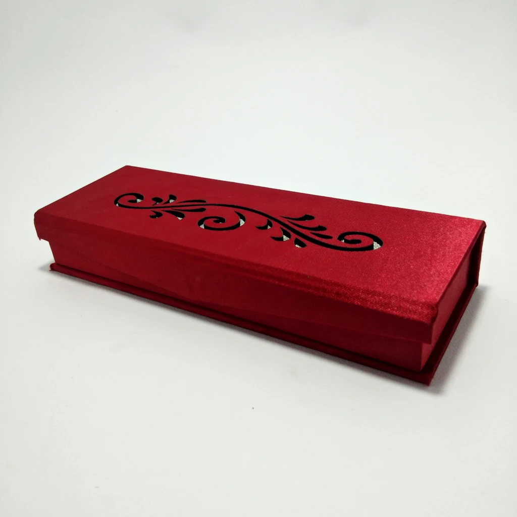 red satin laser maget tika box 