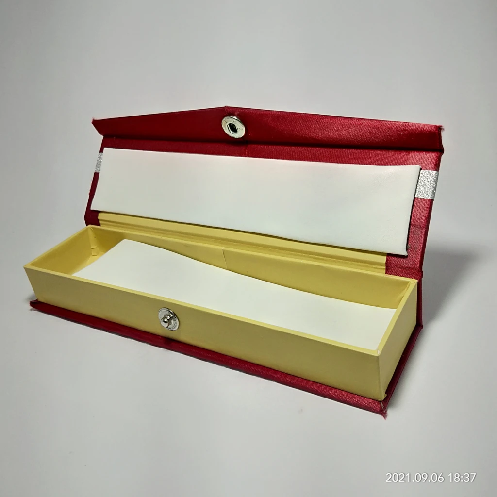 jewelry box maroon satin strip white tika
