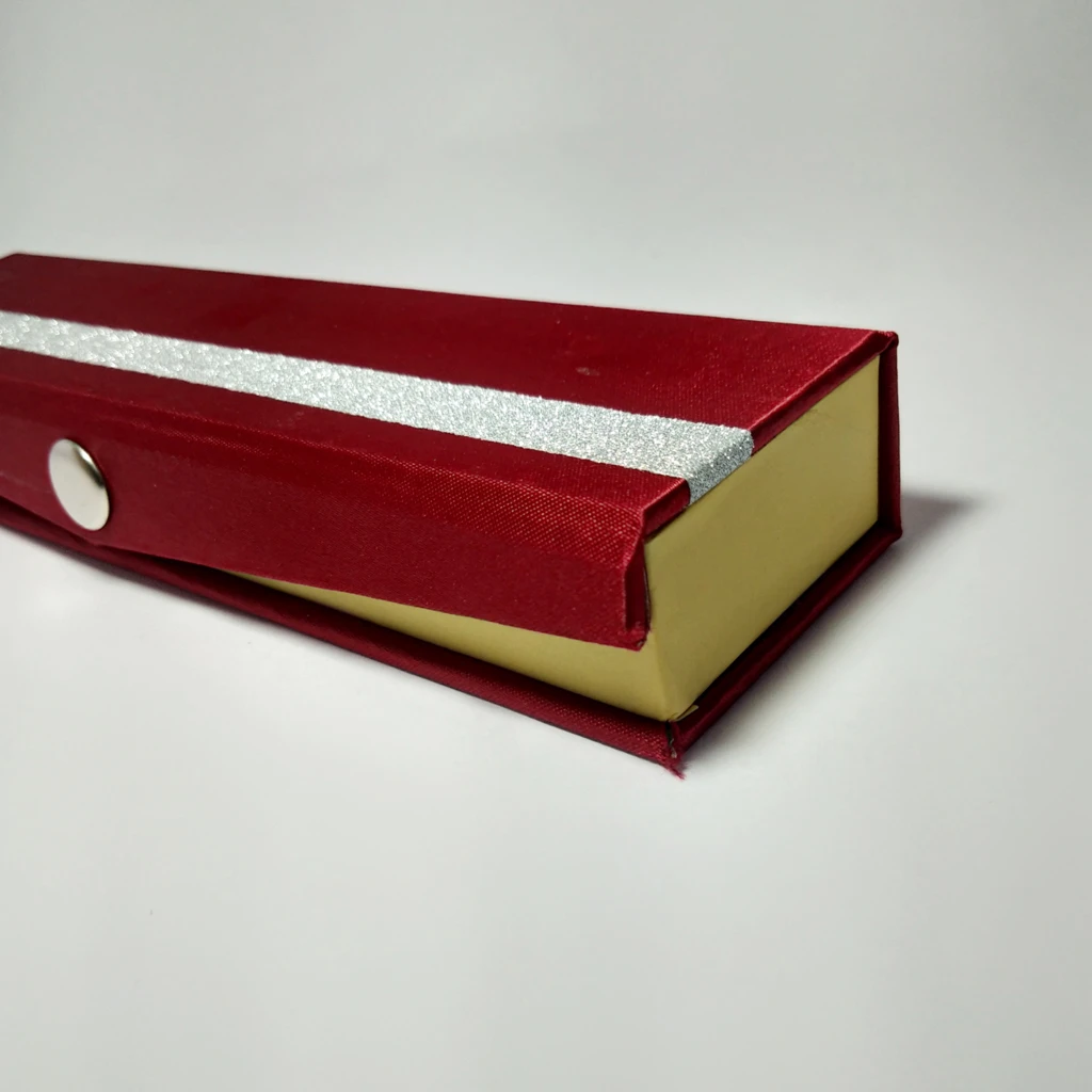jewellery box maroon satin strip white tika