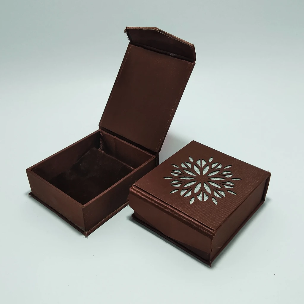 Brown satin laser finish tops box 
