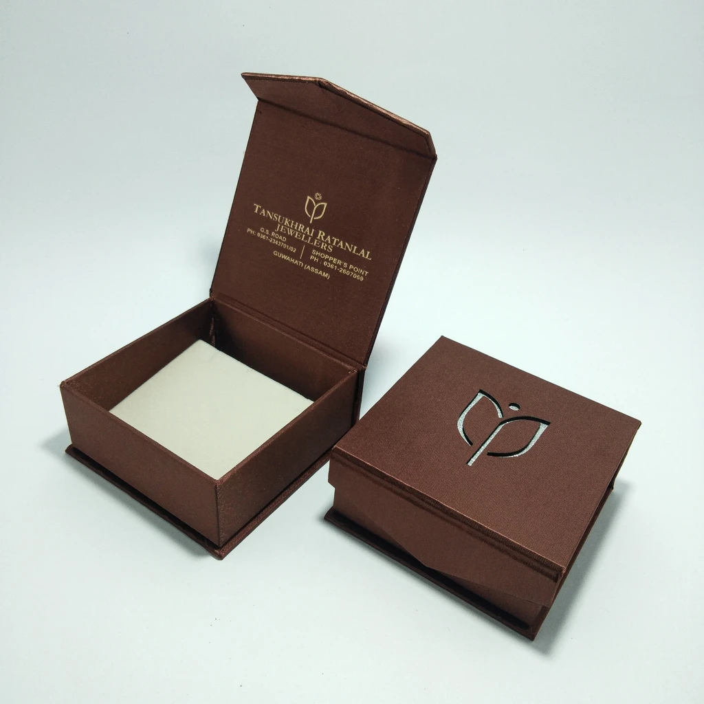 premium brown satin laser tops box 