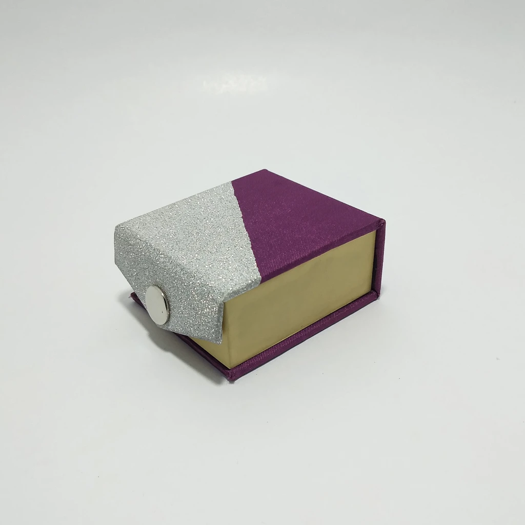 Bi color silver violet satin tops box 