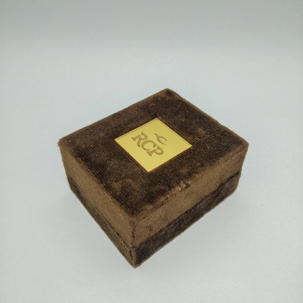 jewelry box premium brown velvet engrave tops