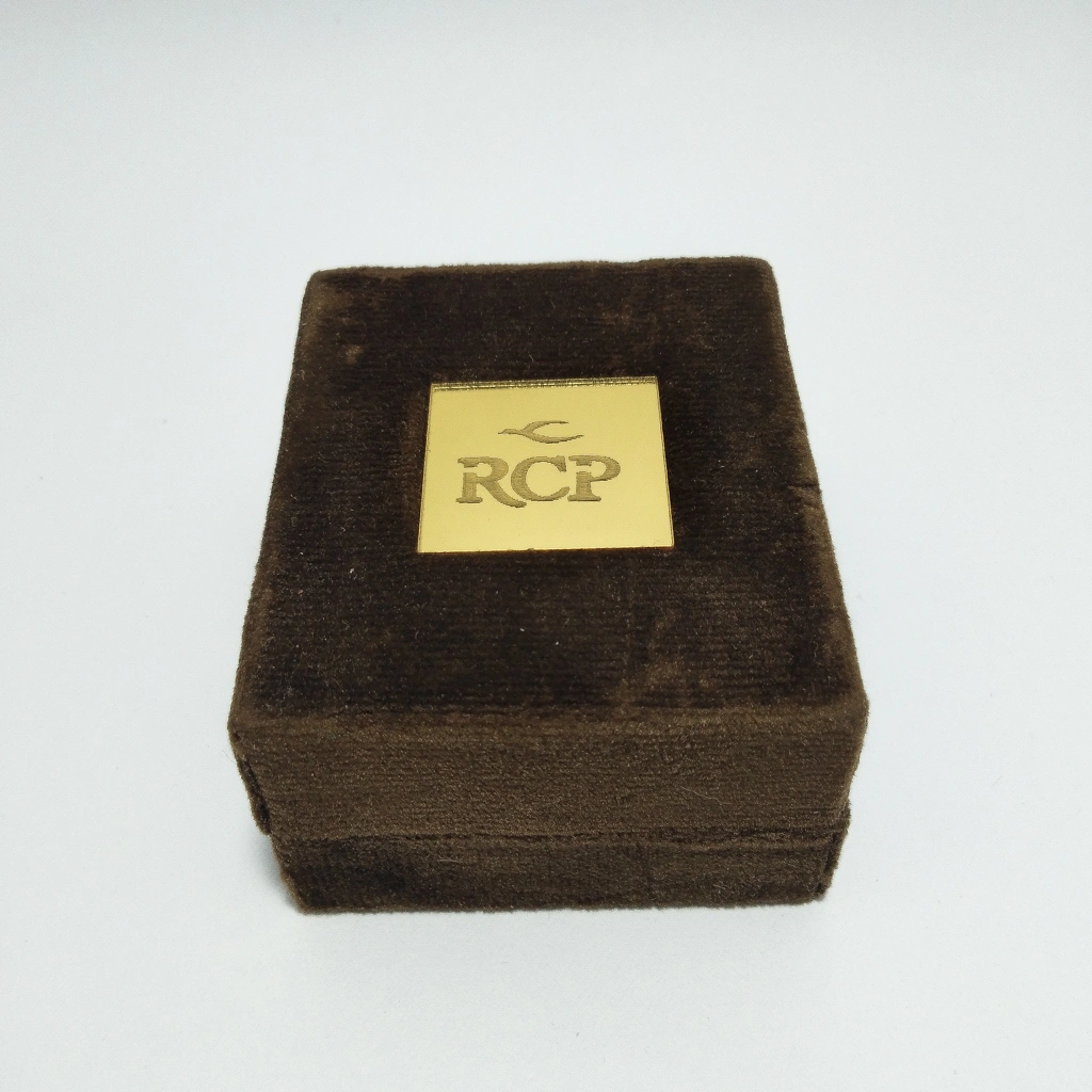jewellery box premium brown velvet engrave tops