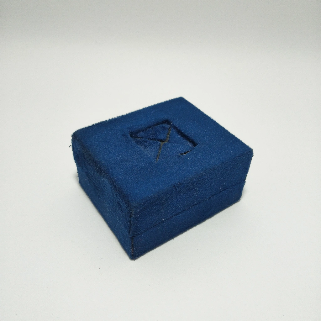 jewelry box blue velvet inside cream tops