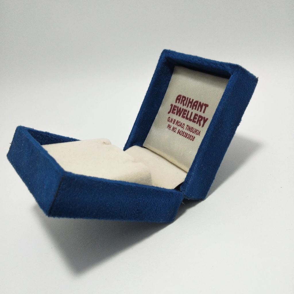 jewellery box blue velvet inside cream tops