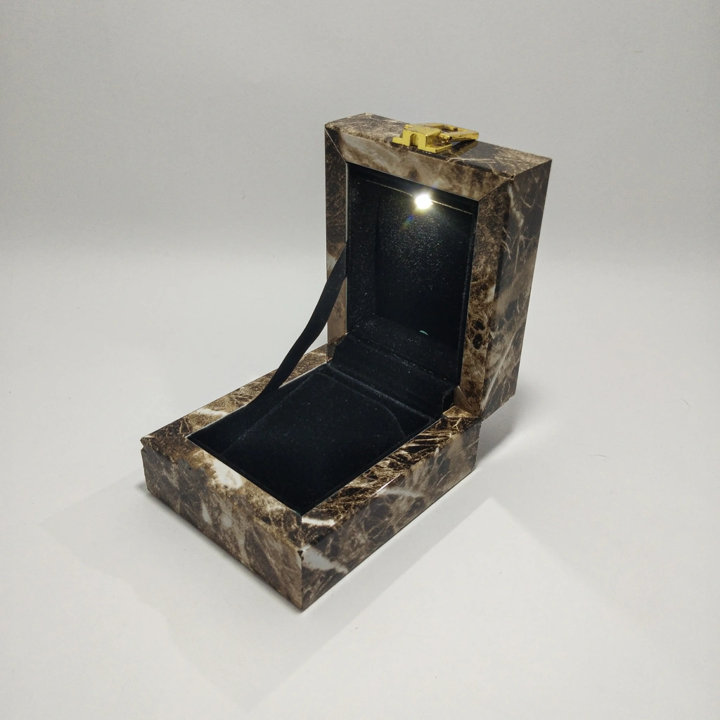 jewelry box luxury wooden rose petal led tops