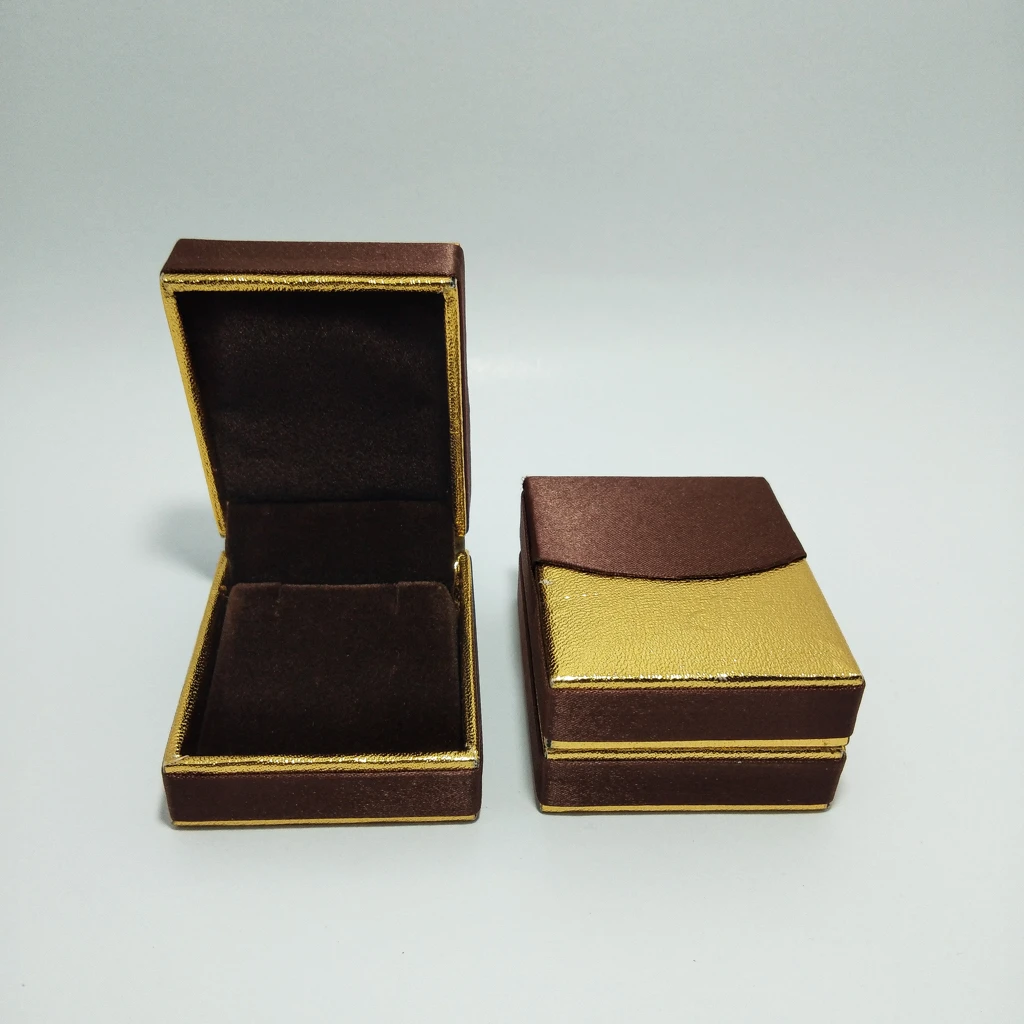 jewelry box bi color golden paper satin tops