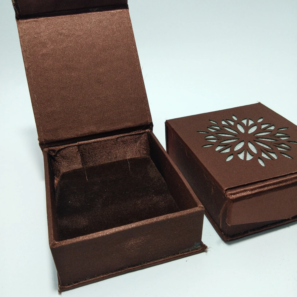 jewelry box Brown satin laser finish tops
