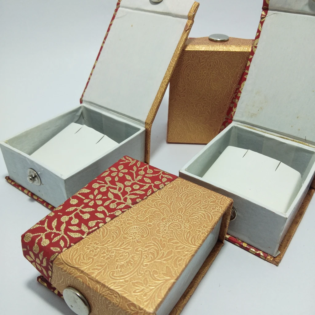 jewelry box bi color china paper nappa tops