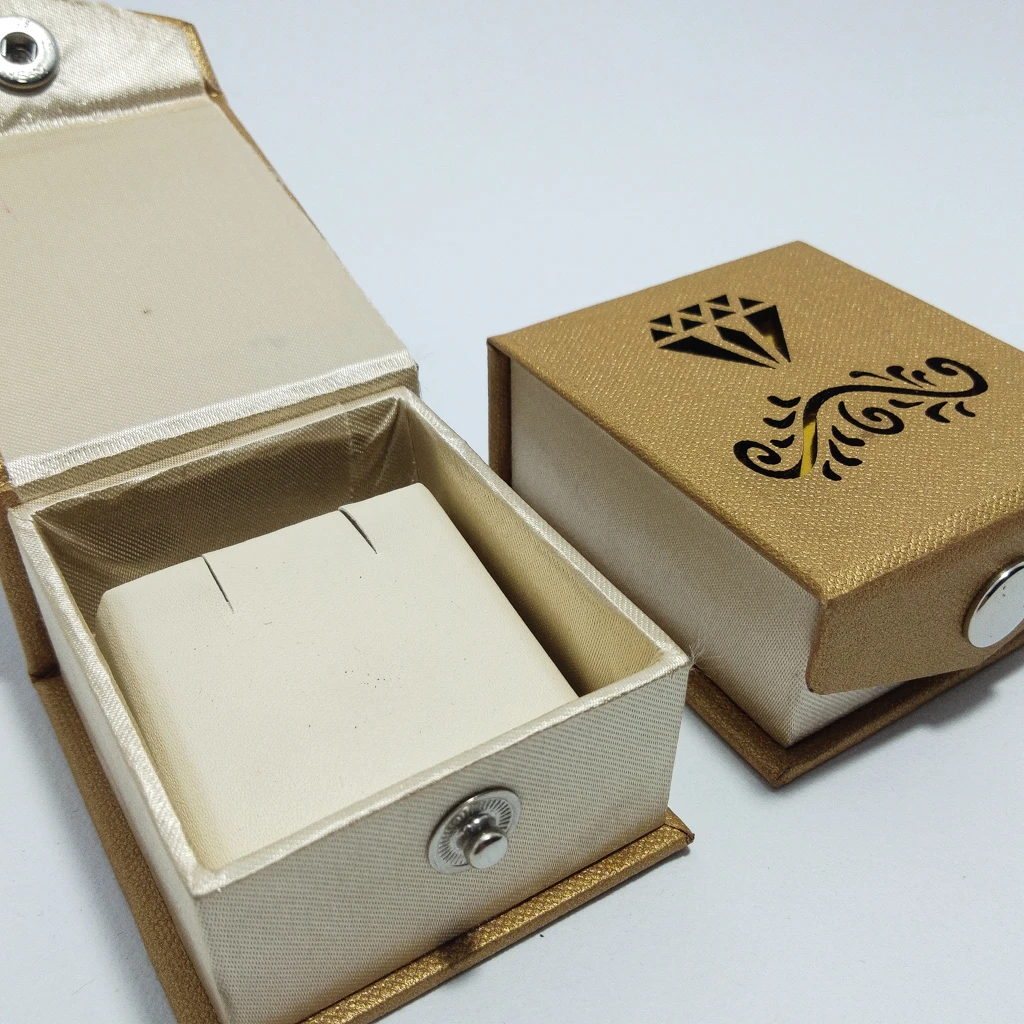 jewellery box a+ golden rexin paper laser tops