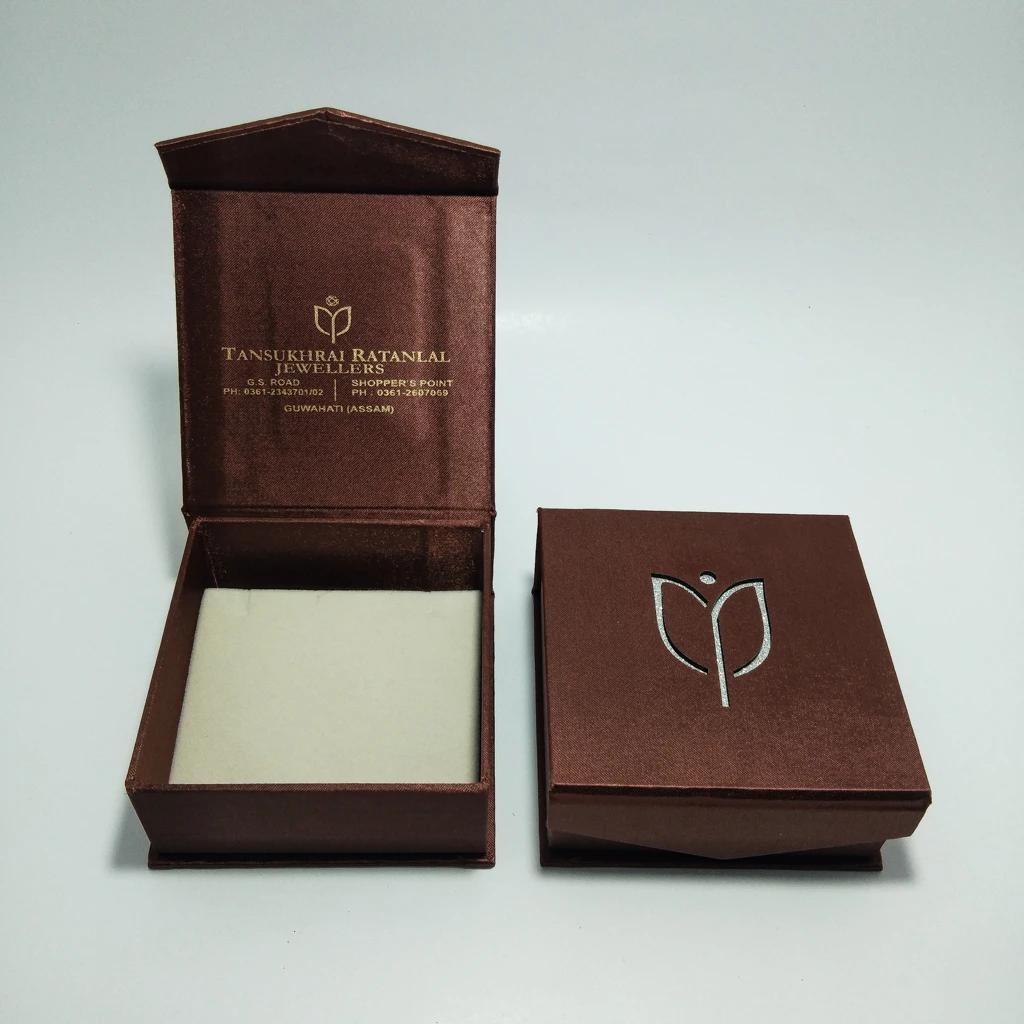 jewellery box premium brown satin laser tops
