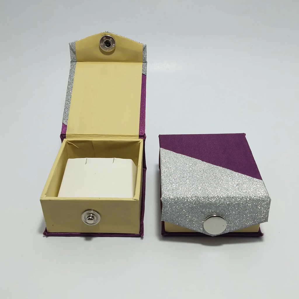 jewellery box Bi color silver violet satin tops